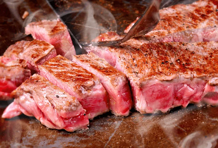 Kobe beef, perfectly cooked, tender and flavourful beef that melts in your mouth